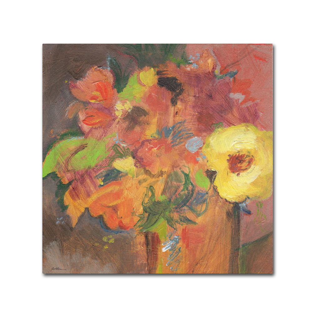 Sheila Golden 'Floral Expressions' Huge Canvas Art 35 X 35