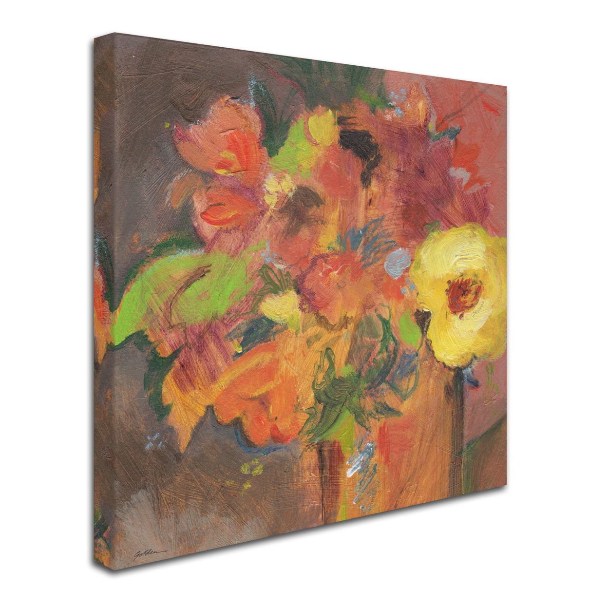 Sheila Golden 'Floral Expressions' Huge Canvas Art 35 X 35