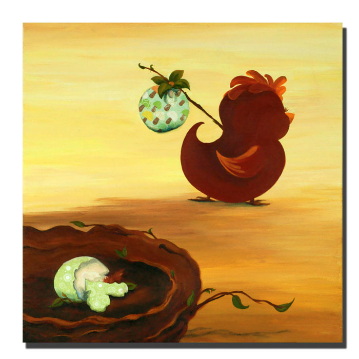 Sylvia Masek 'Leaving The Nest' Huge Canvas Art 35 X 35