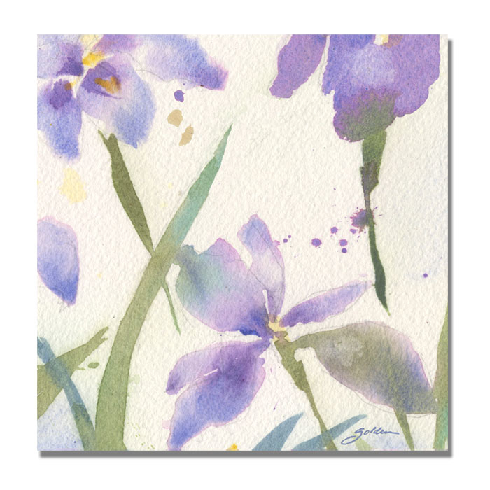 Sheila Golden 'Purple Iris' Huge Canvas Art 35 X 35