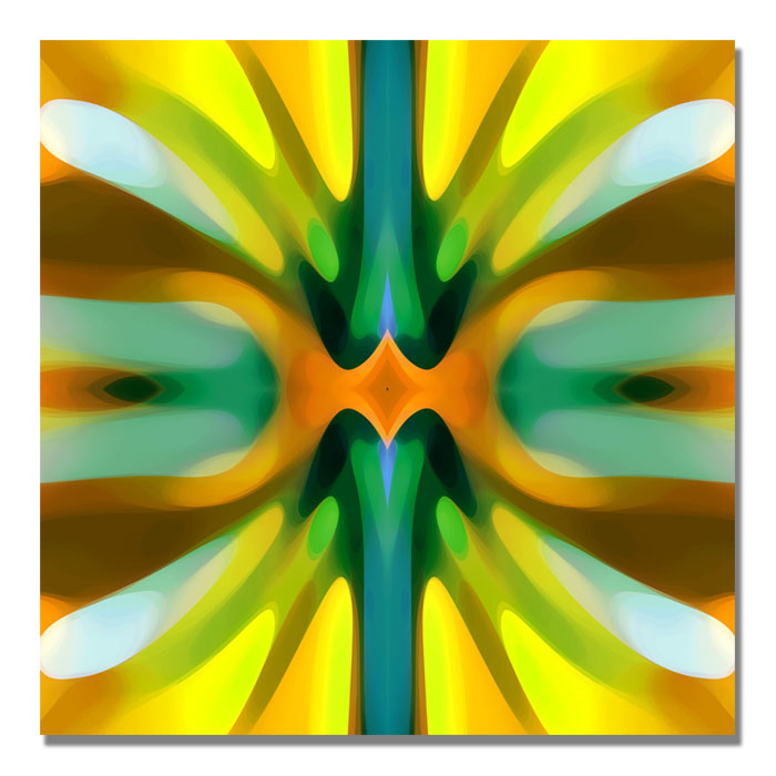 Amy Vangsgard 'Tree Light Symmetry Yellow' Huge Canvas Art 35 X 35