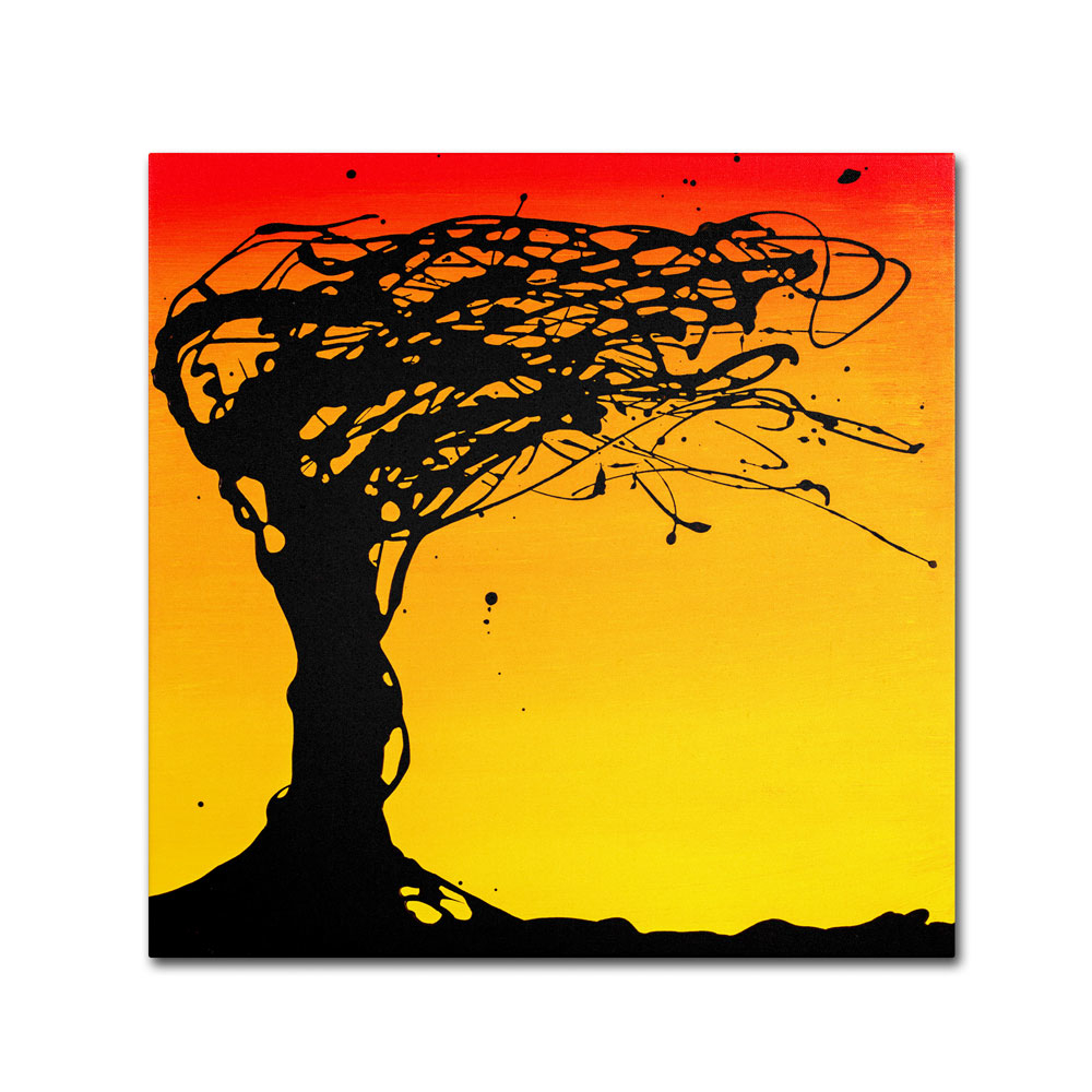 Roderick Stevens 'Windblown Tree' Huge Canvas Art 35 X 35