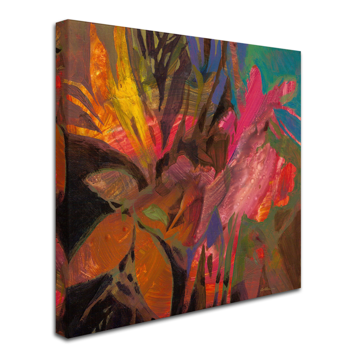 Sheila Golden 'Colors Of The Night' Huge Canvas Art 35 X 35
