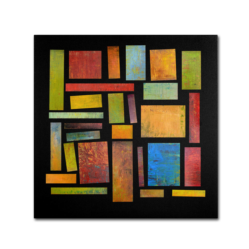 Michelle Calkins 'Building Blocks Three' Huge Canvas Art 35 X 35