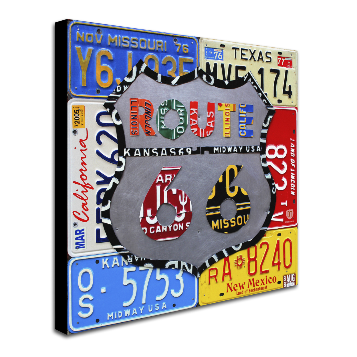 Design Turnpike 'Route 66 Road Sign' Huge Canvas Art 35 X 35