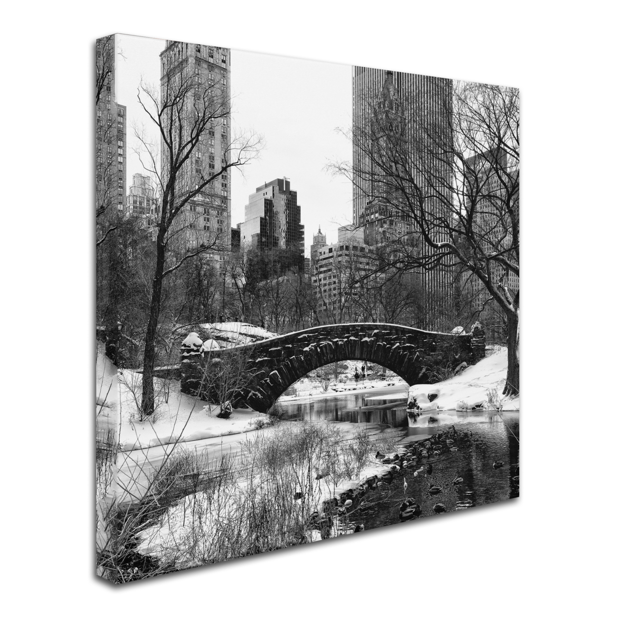 Philippe Hugonnard 'Gapstow Bridge Central Park' Huge Canvas Art 35 X 35