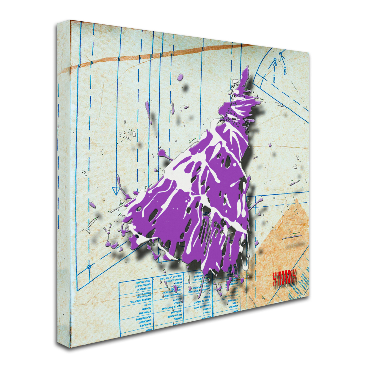Roderick Stevens 'Shoulder Dress Purple N White' Huge Canvas Art 35 X 35
