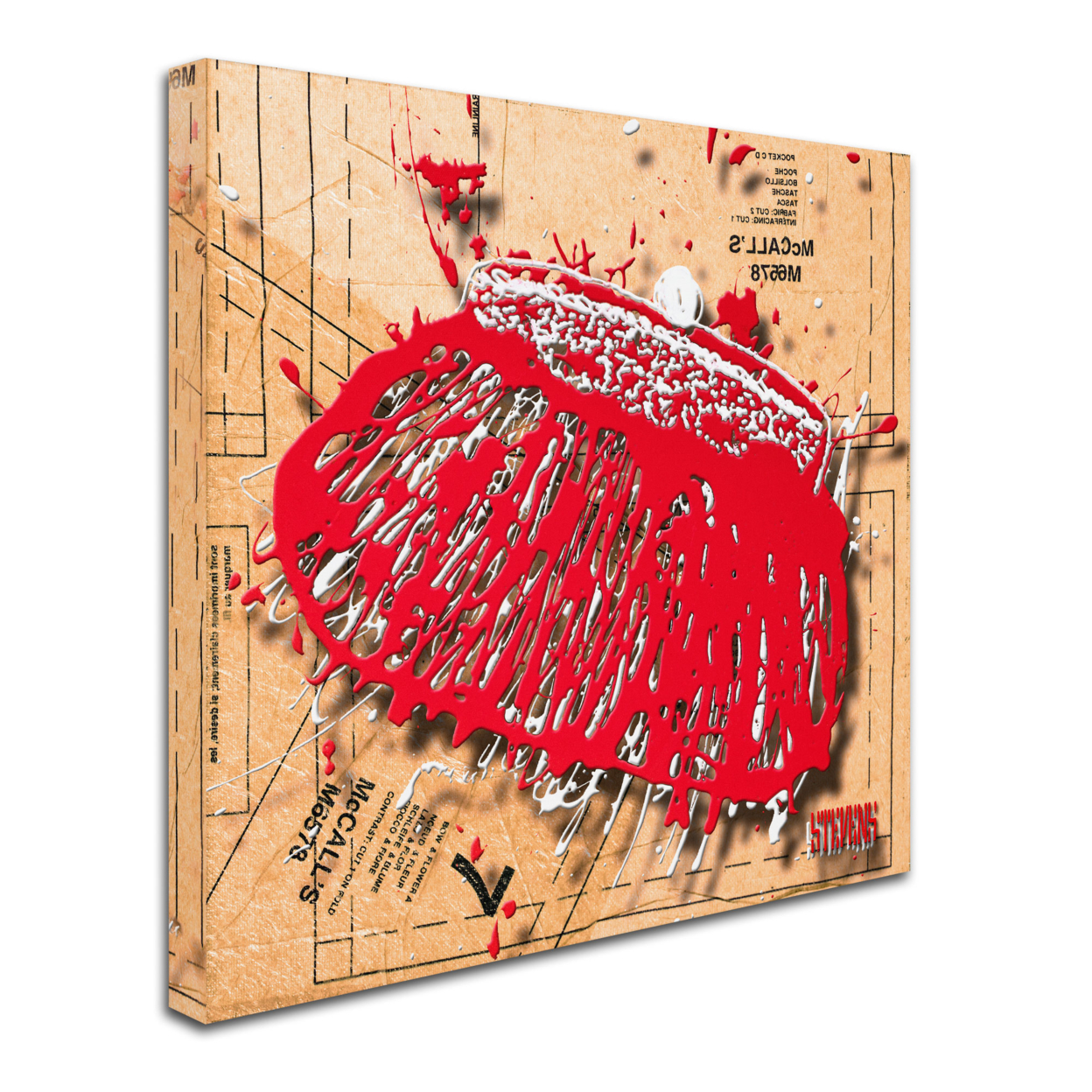 Roderick Stevens 'Snap Purse Red' Huge Canvas Art 35 X 35