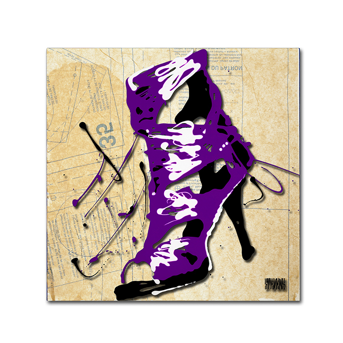Roderick Stevens 'Purple Strap Boot' Huge Canvas Art 35 X 35