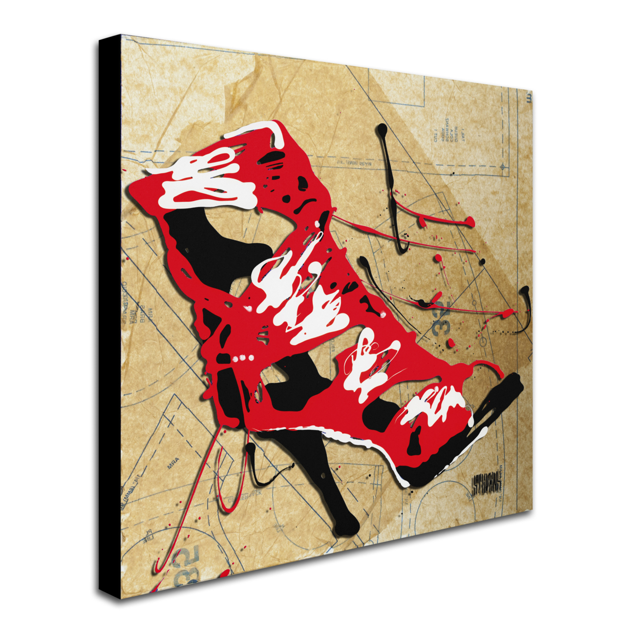 Roderick Stevens 'Red Strap Boot' Huge Canvas Art 35 X 35