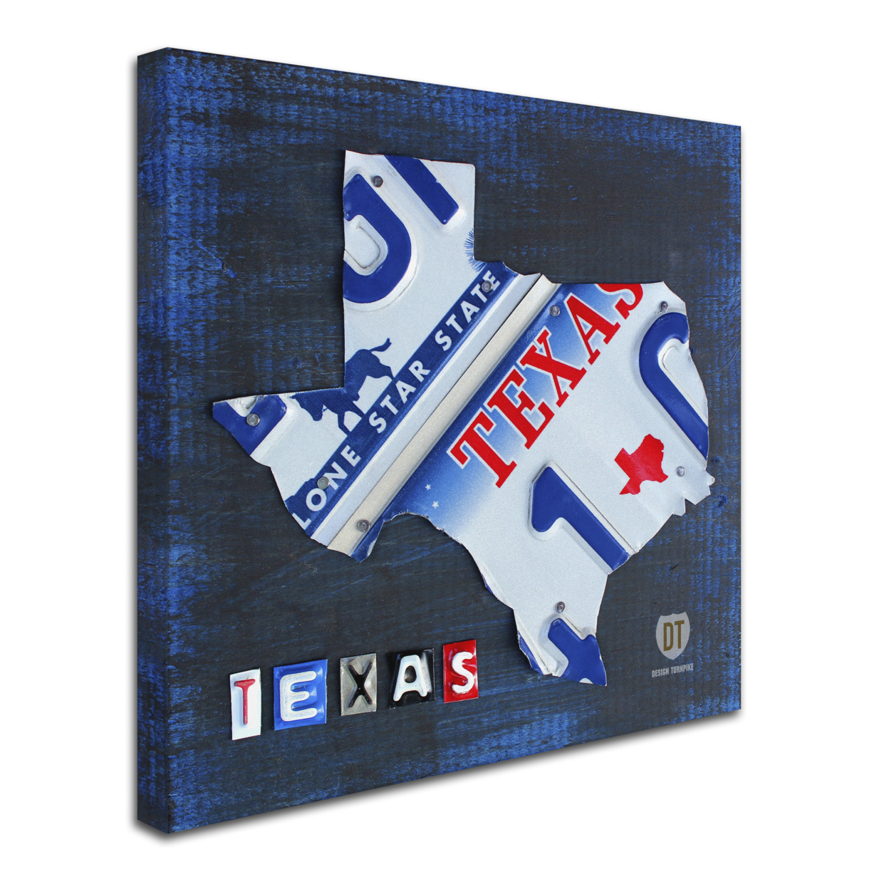 Design Turnpike 'Texas License Plate Map' Huge Canvas Art 35 X 35