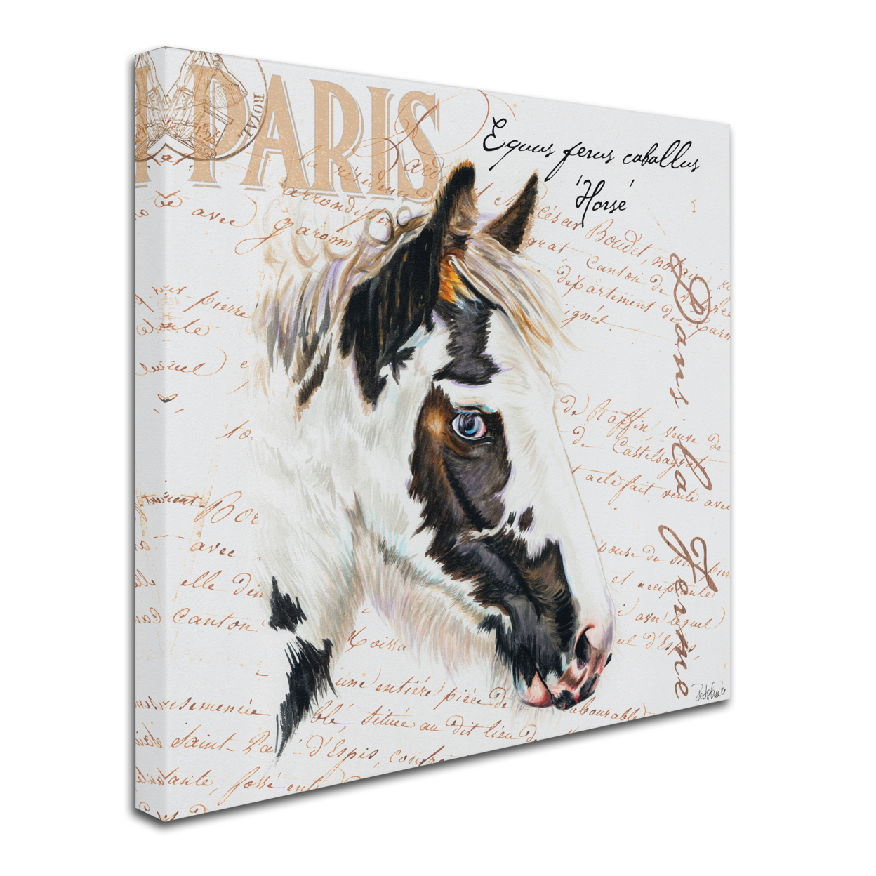 Jennifer Redstreake 'Dans La Ferme Horse' Huge Canvas Art 35 X 35