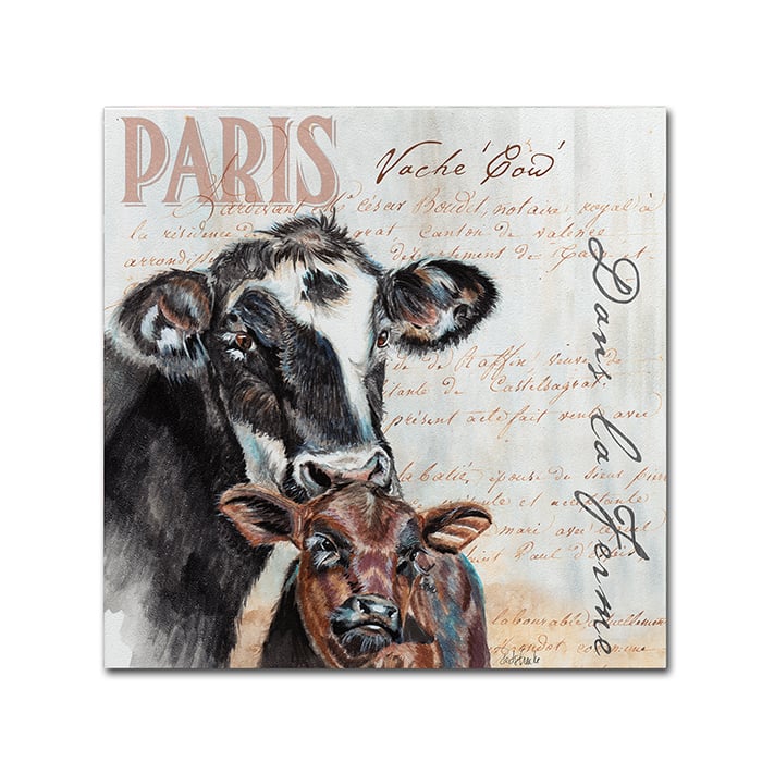 Jennifer Redstreake 'Dans La Ferme Cow' Huge Canvas Art 35 X 35