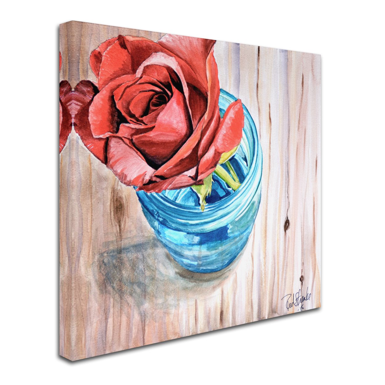 Jennifer Redstreake 'Rose In Jar' Huge Canvas Art 35 X 35