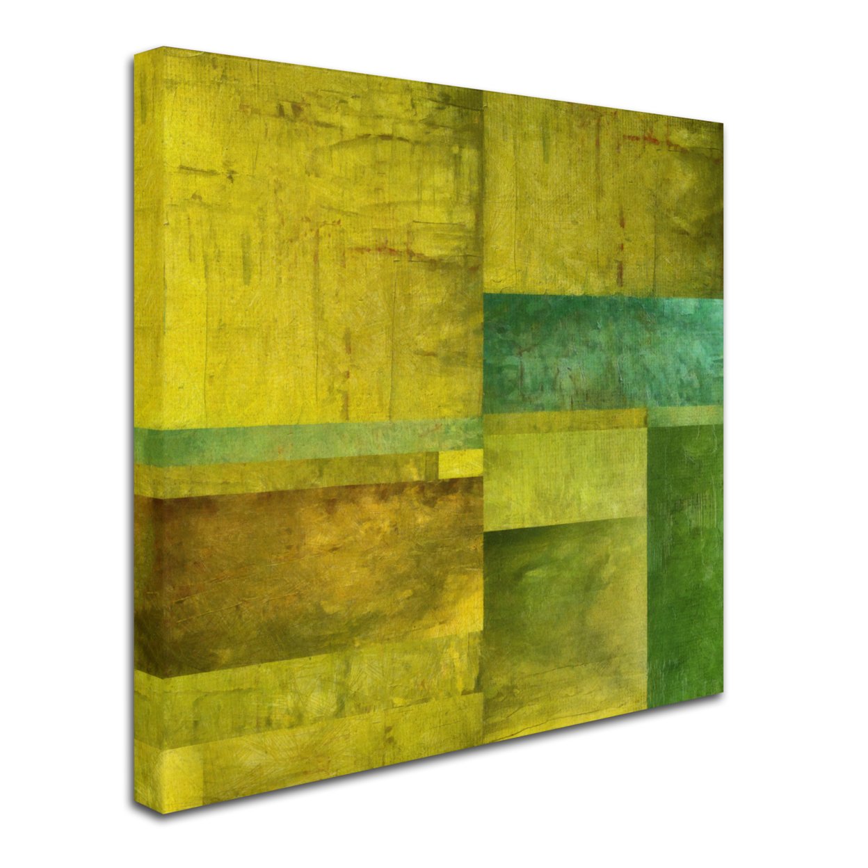 Michelle Calkins 'Essence Of Green' Huge Canvas Art 35 X 35