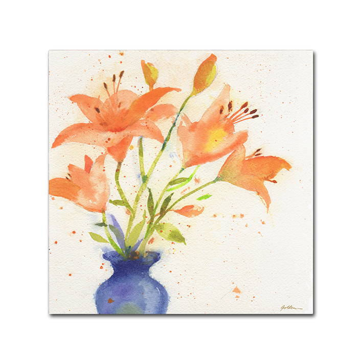 Sheila Golden 'Tiger Lily Bouquet' Huge Canvas Art 35 X 35