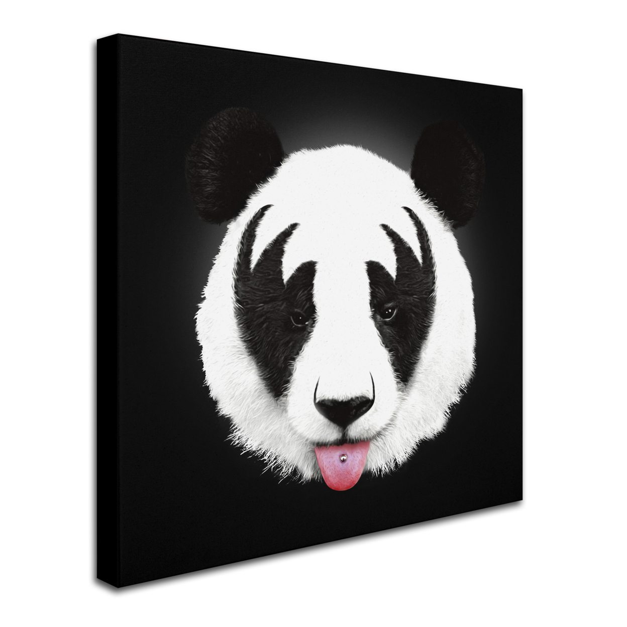 Robert Farkas 'Kiss Of A Panda' Huge Canvas Art 35 X 35