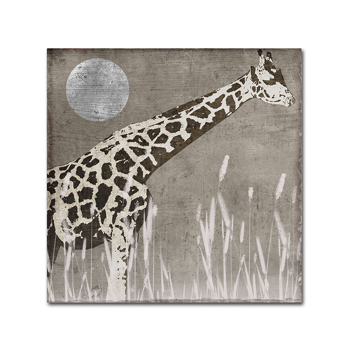 Color Bakery 'Moon Giraffe' Huge Canvas Art 35 X 35