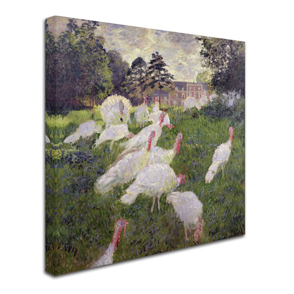 Monet 'The Turkeys At The Chateau' Huge Canvas Art 35 X 35