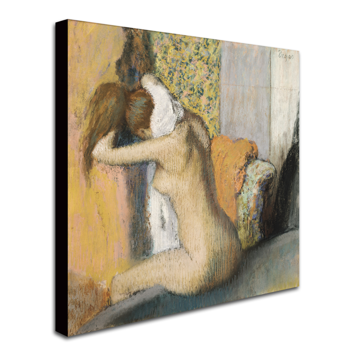 Edgar Degas 'After The Bath Woman Drying Neck' Huge Canvas Art 35 X 35