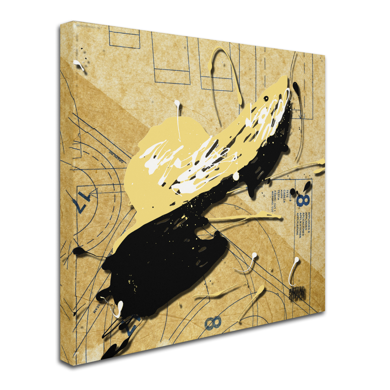 Roderick Stevens 'Beige Floppy' Huge Canvas Art 35 X 35