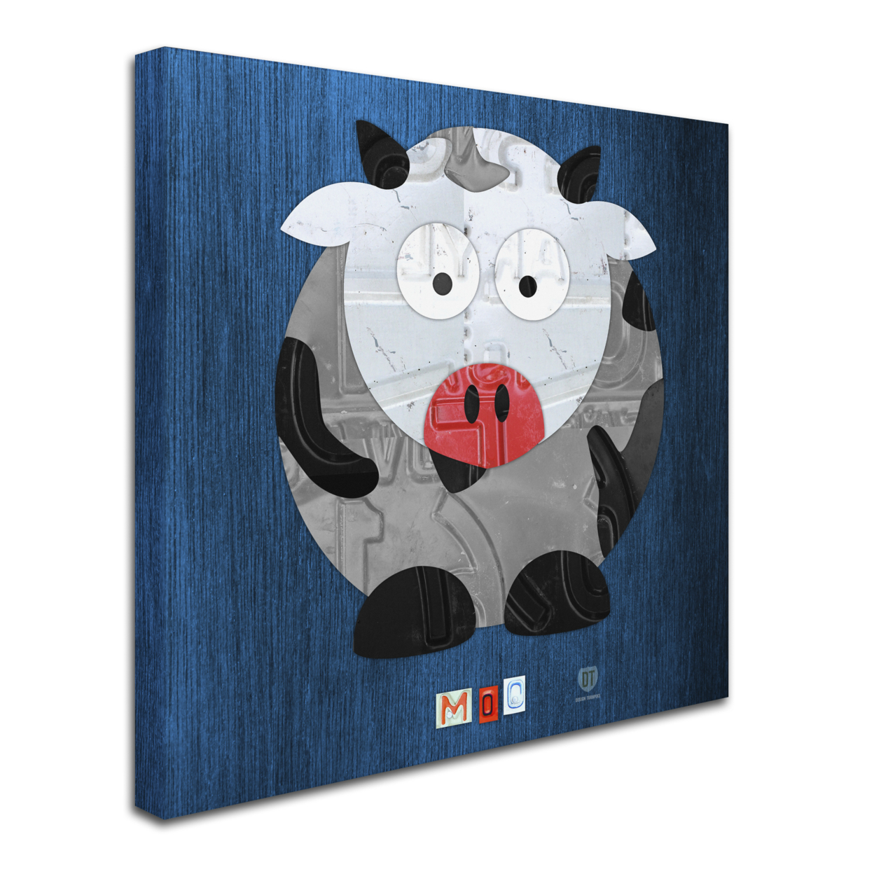 Design Turnpike 'Moo The Cow' Huge Canvas Art 35 X 35