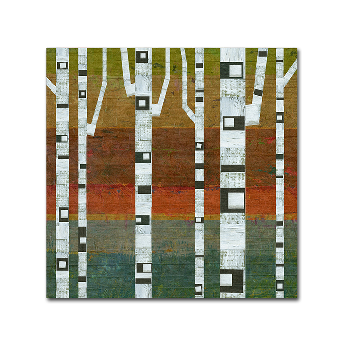 Michelle Calkins 'Birches' Huge Canvas Art 35 X 35