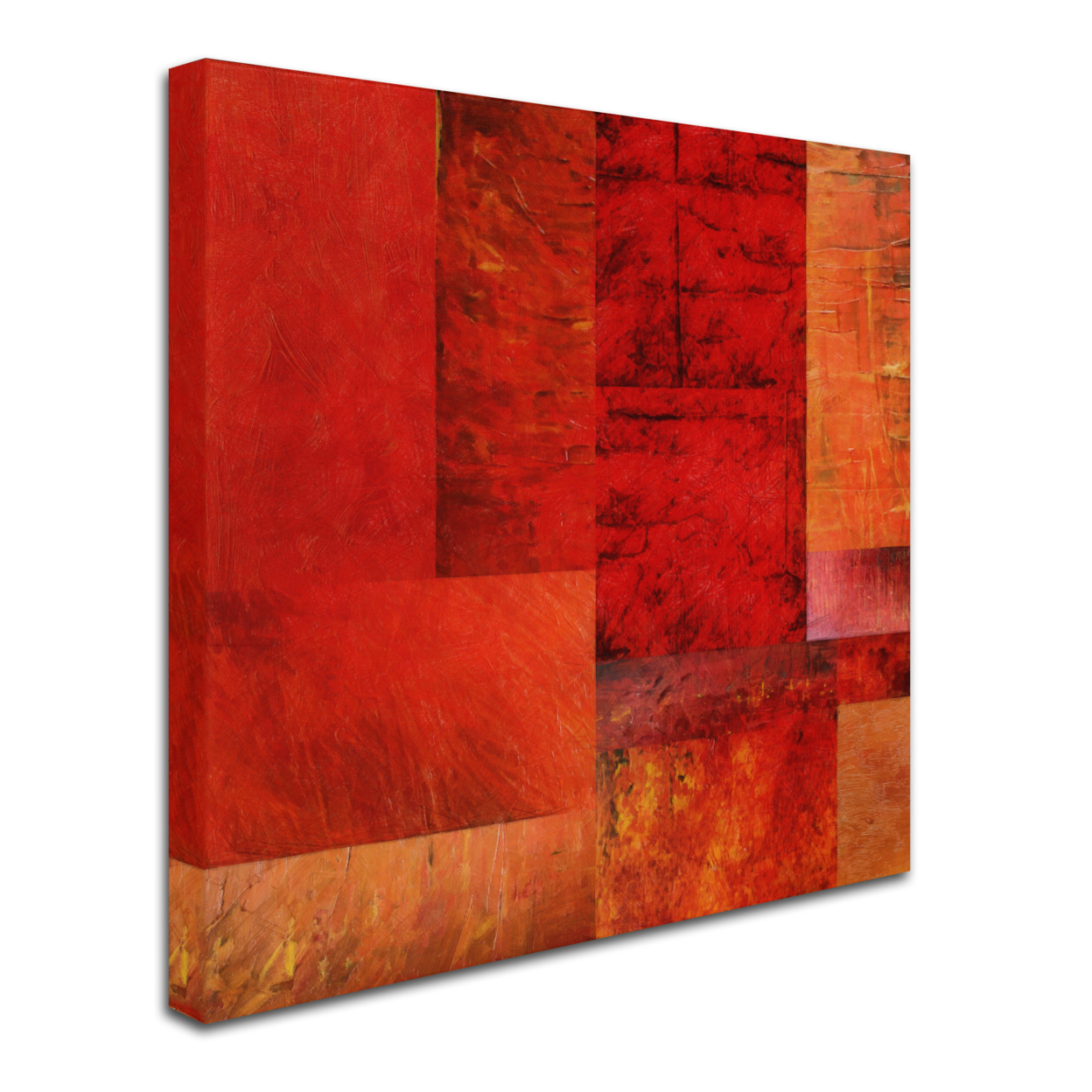Michelle Calkins 'Essence Of Red' Huge Canvas Art 35 X 35