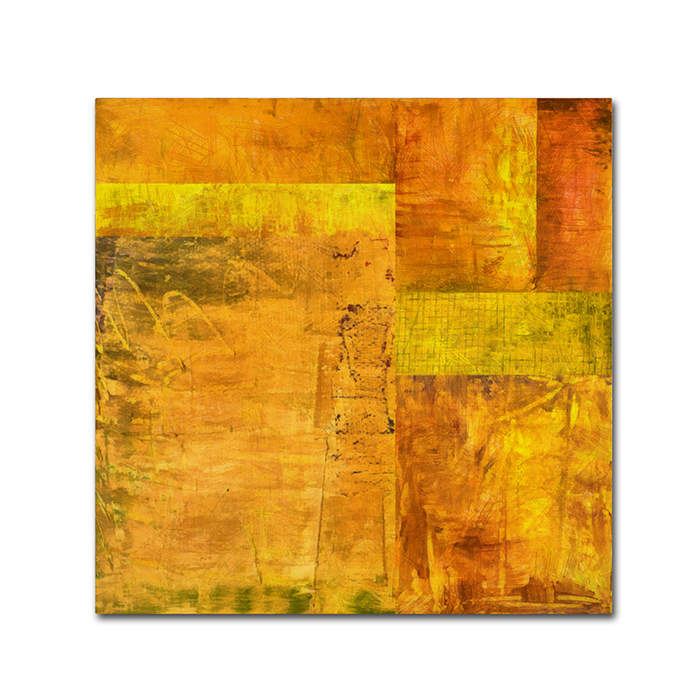 Michelle Calkins 'Essence Of Yellow 2' Huge Canvas Art 35 X 35