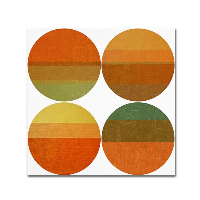 Michelle Calkins 'Four Suns' Huge Canvas Art 35 X 35