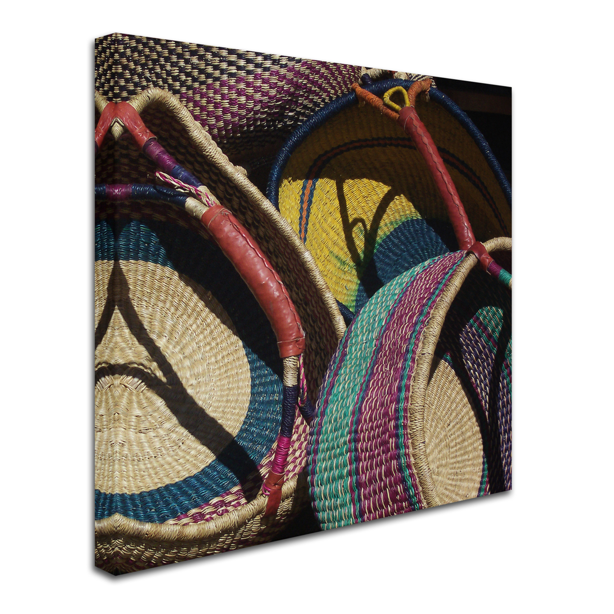 Pat Saunders-White 'Cheyenne Baskets' Huge Canvas Art 35 X 35