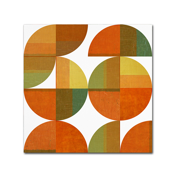 Michelle Calkins 'Four Suns Quartered 2.0' Huge Canvas Art 35 X 35