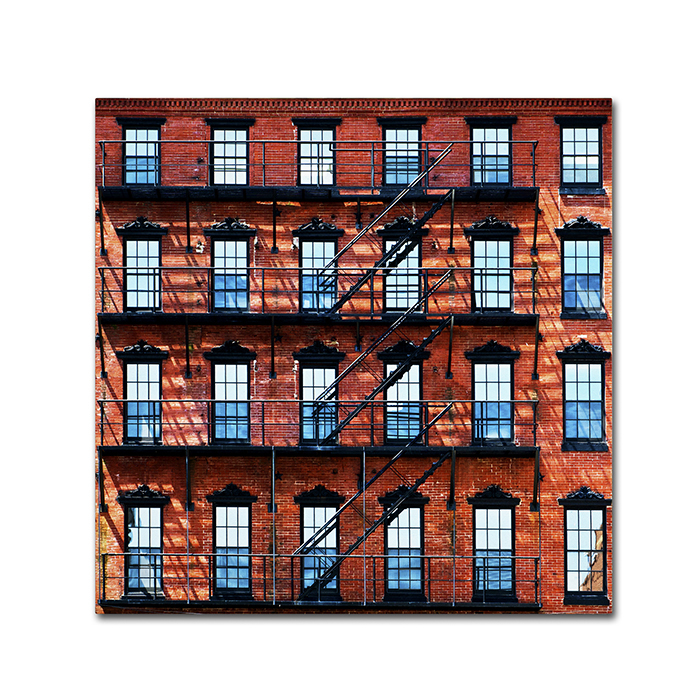 Philippe Hugonnard 'Brick Building' Huge Canvas Art 35 X 35
