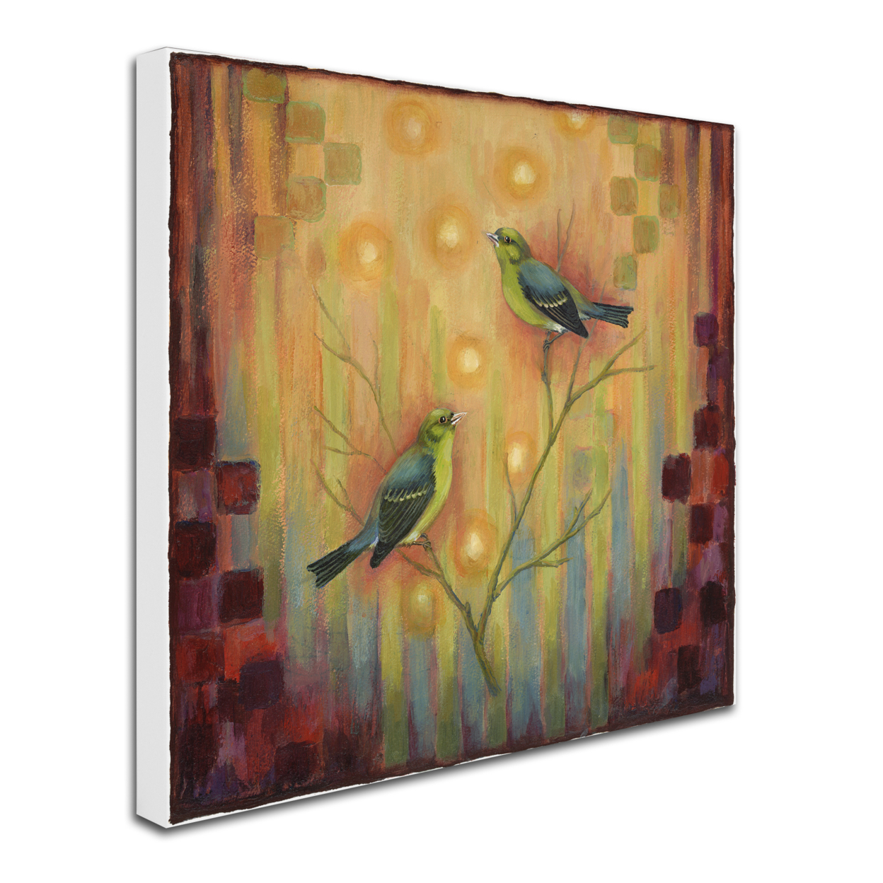 Rachel Paxton 'Birds Sunset' Huge Canvas Art 35 X 35