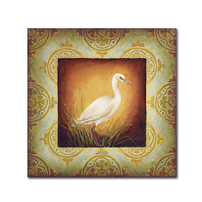 Rachel Paxton 'Woodside Egret' Huge Canvas Art 35 X 35
