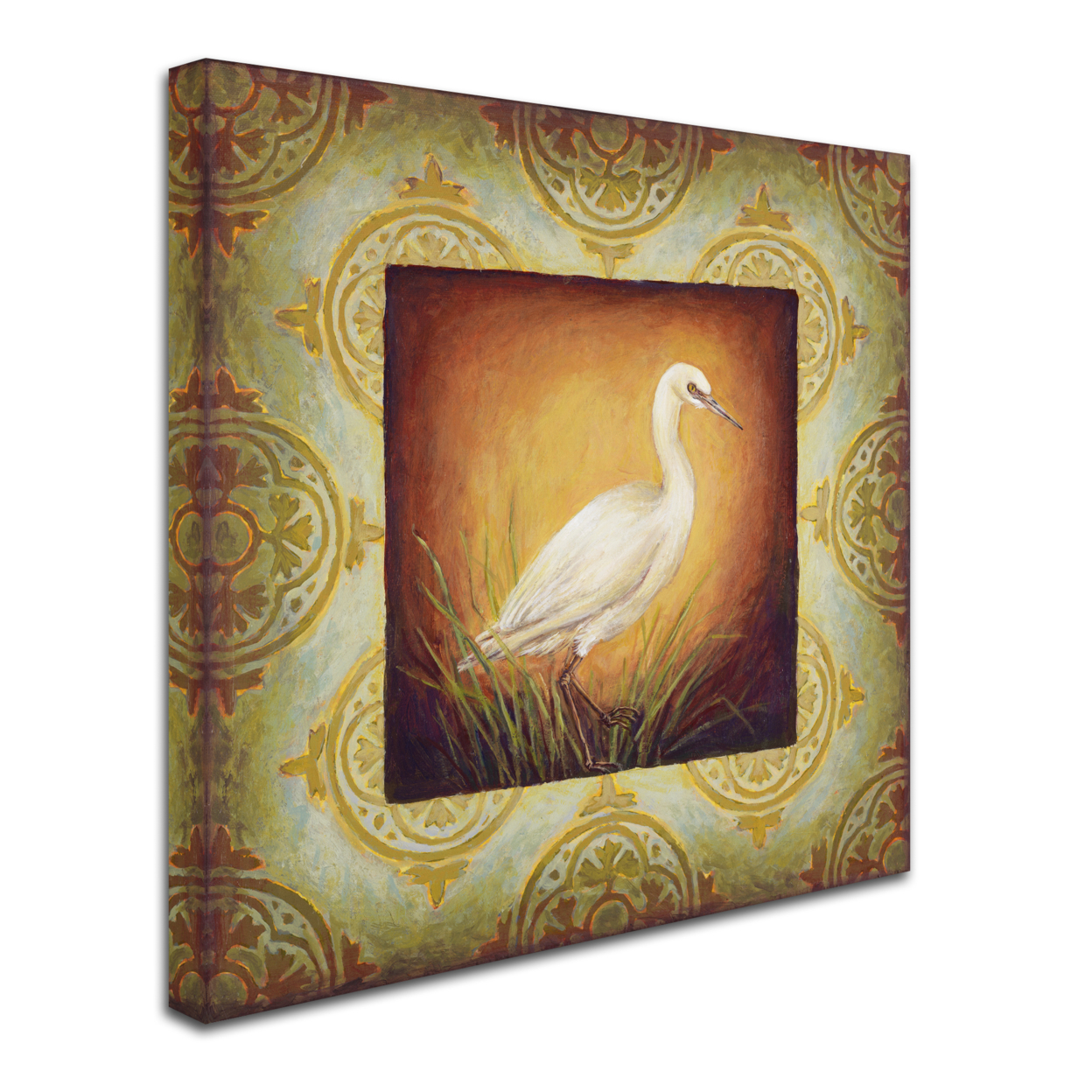 Rachel Paxton 'Woodside Egret' Huge Canvas Art 35 X 35