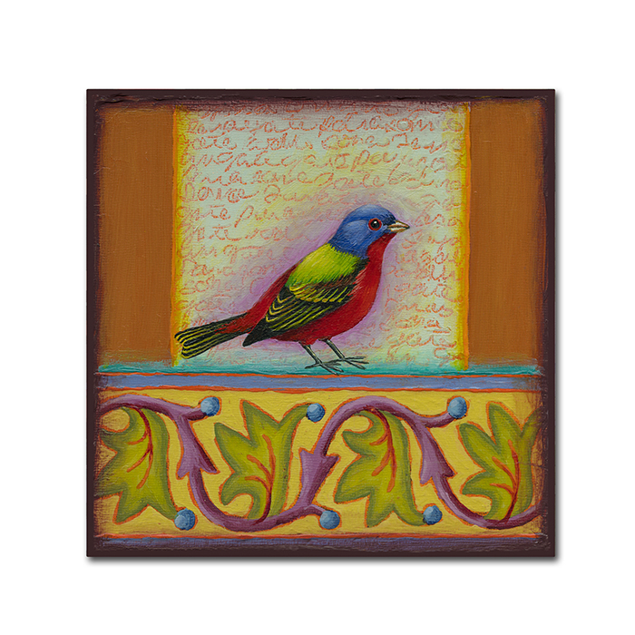 Rachel Paxton 'Painted Bunting' Huge Canvas Art 35 X 35