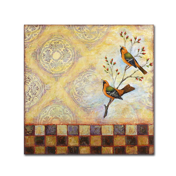 Rachel Paxton 'Birds And Tiles' Huge Canvas Art 35 X 35
