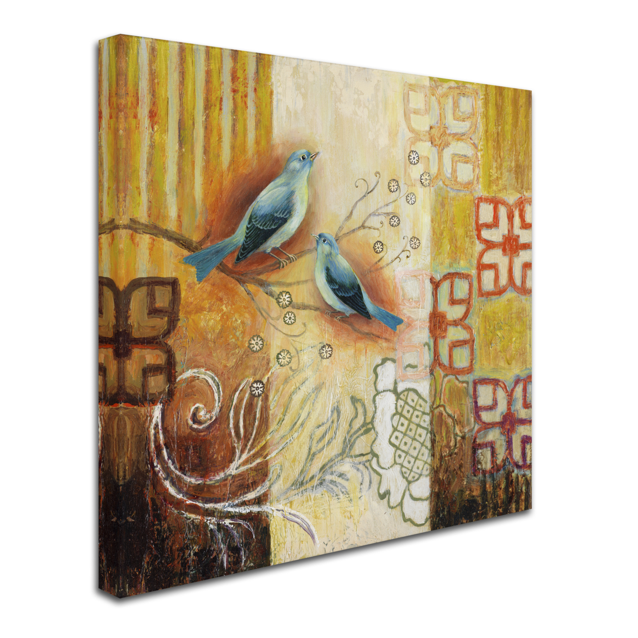 Rachel Paxton 'Arborway Birds' Huge Canvas Art 35 X 35