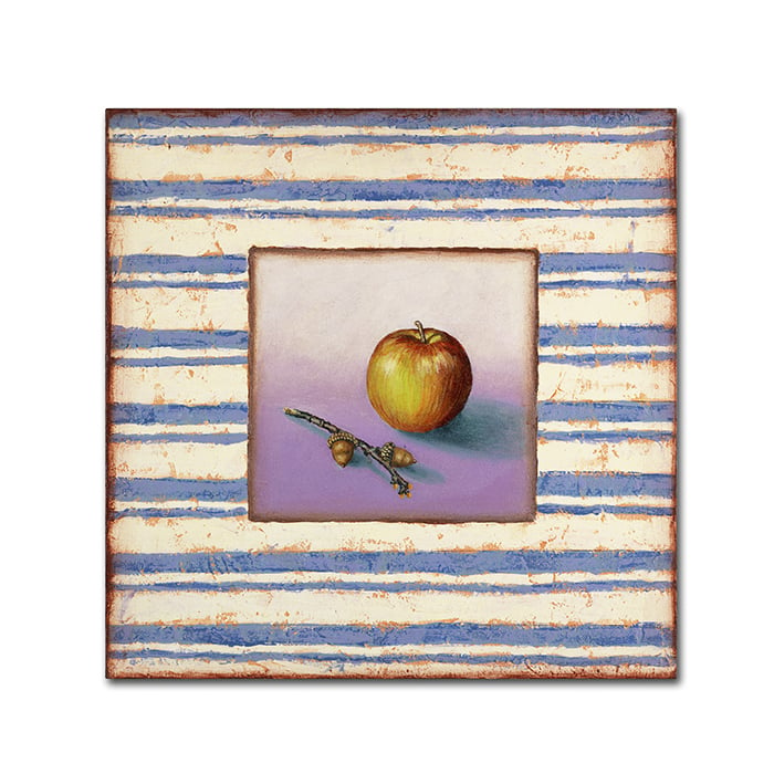 Rachel Paxton 'Apples And Stripes' Huge Canvas Art 35 X 35