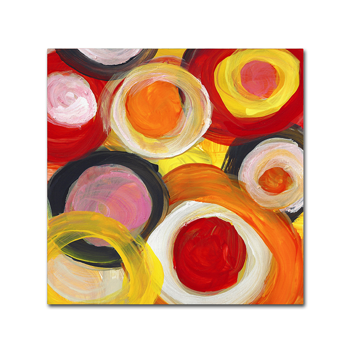 Amy Vangsgard 'Colorful Abstract Circles Square 2' Huge Canvas Art 35 X 35