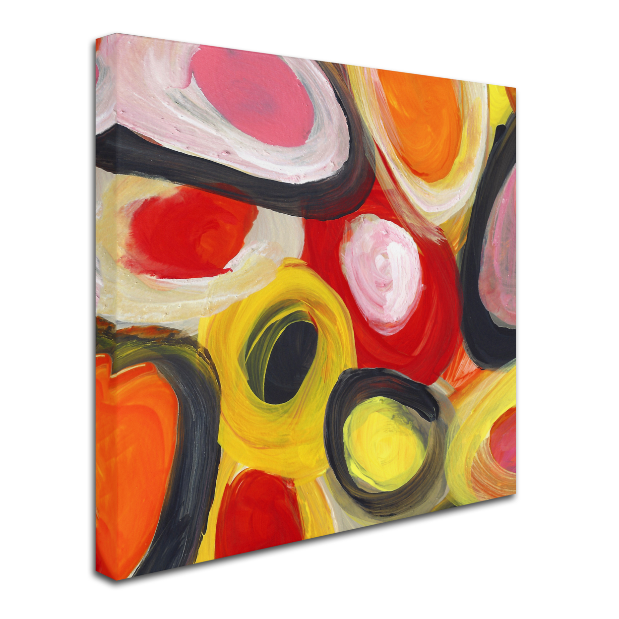 Amy Vangsgard 'Colorful Abstract Circles Square 3' Huge Canvas Art 35 X 35
