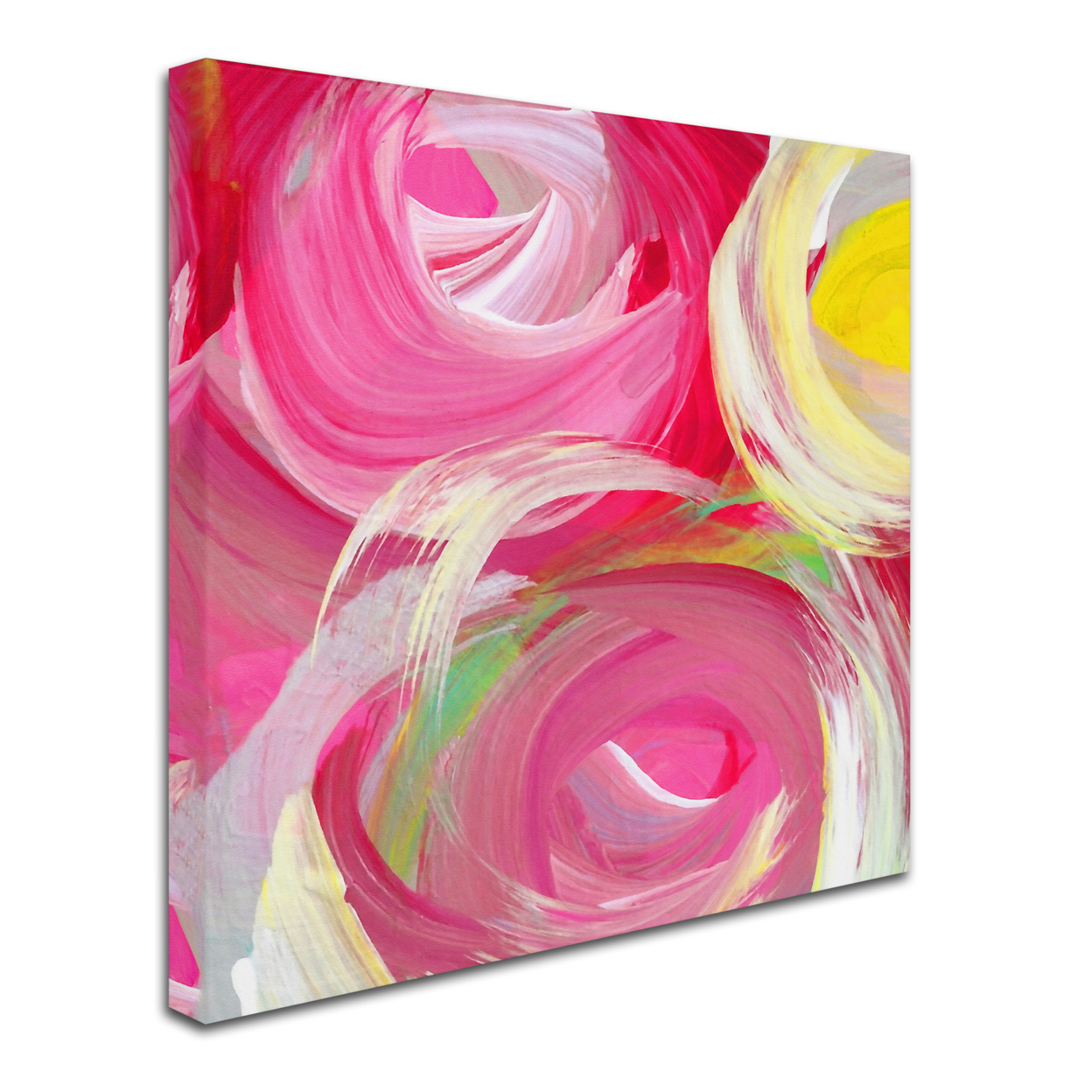 Amy Vangsgard 'Rose Garden Circles Square 4' Huge Canvas Art 35 X 35