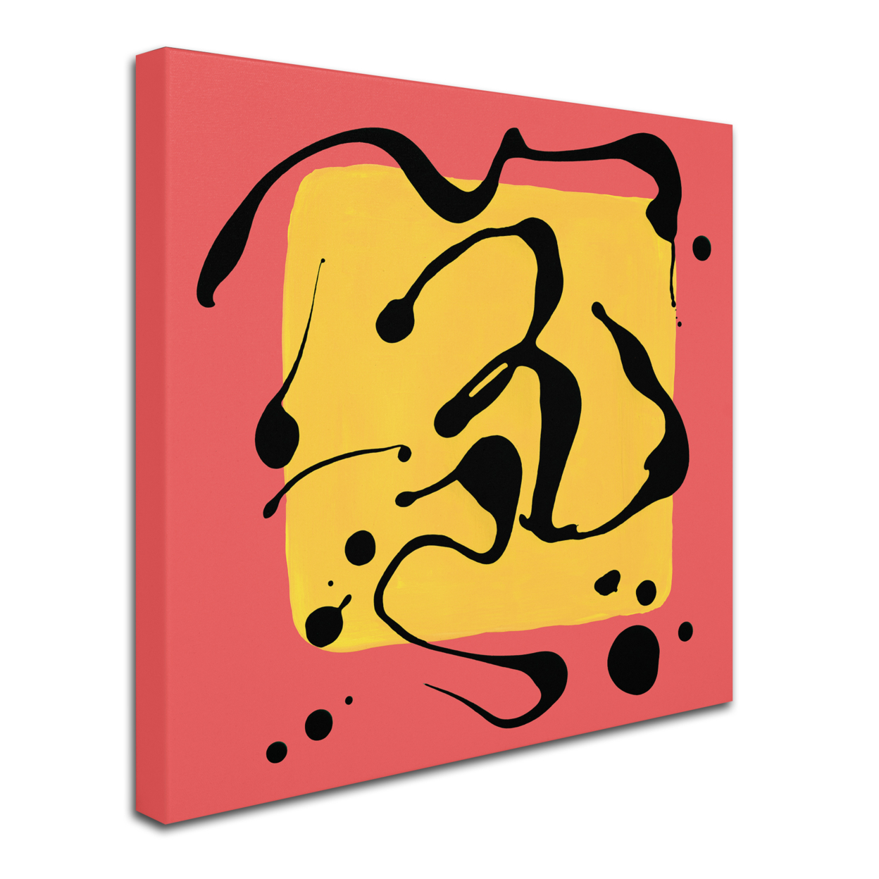 Amy Vangsgard 'Yellow Square On Pink' Huge Canvas Art 35 X 35