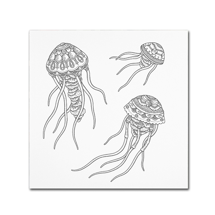 Filippo Cardu 'Jellyfish Family' Huge Canvas Art 35 X 35