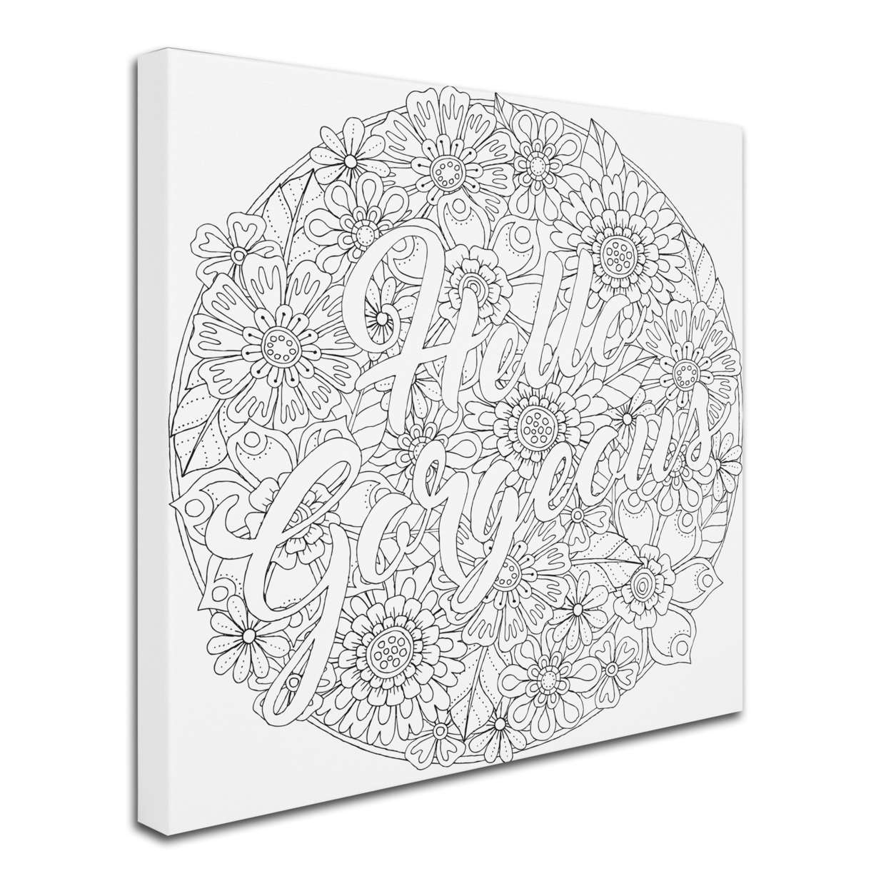 Hello Angel 'Inspirational Quotes 26' Huge Canvas Art 35 X 35