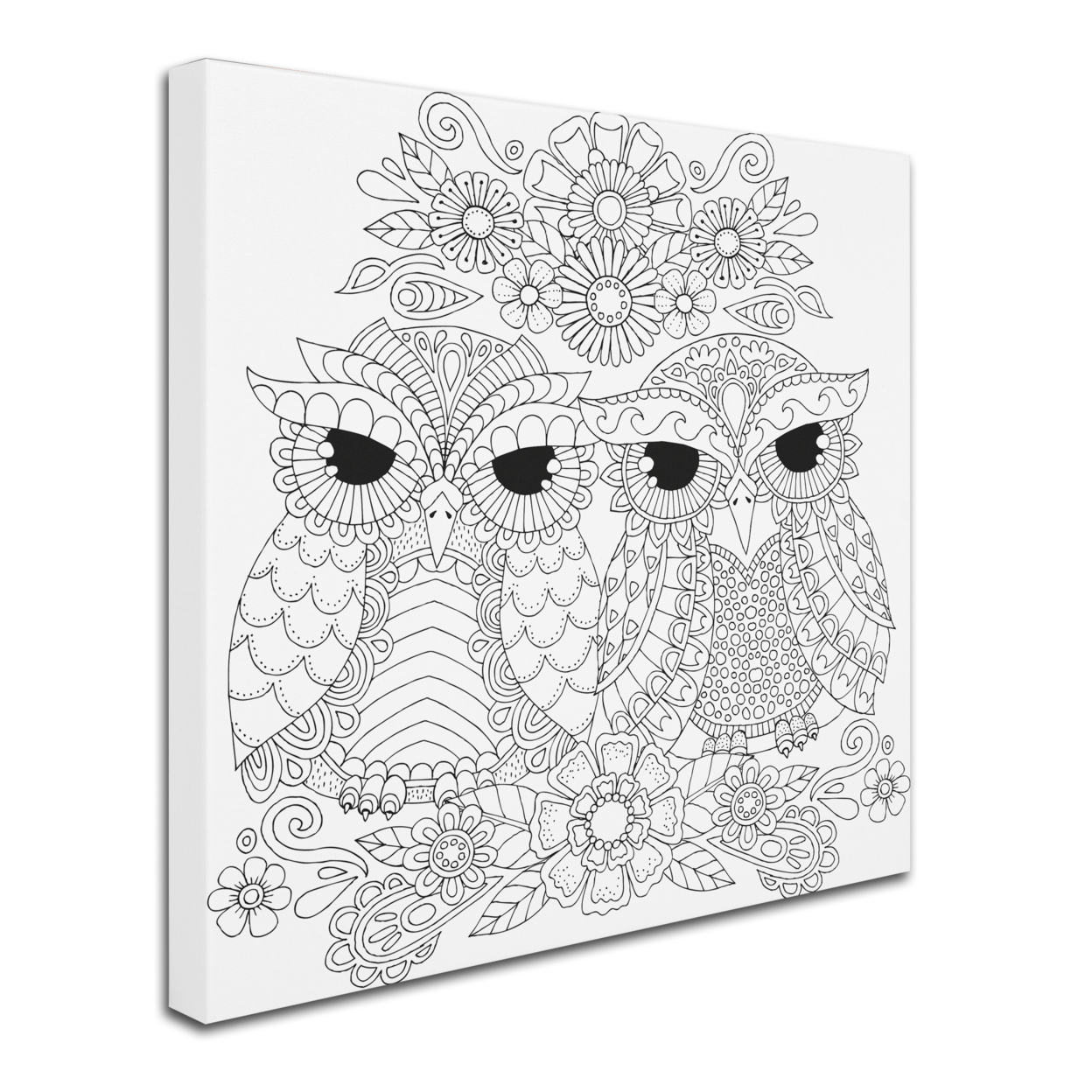 Hello Angel 'Night Owls 5' Huge Canvas Art 35 X 35
