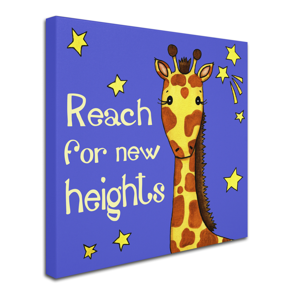 Jennifer Nilsson 'New Heights Giraffe' Huge Canvas Art 35 X 35