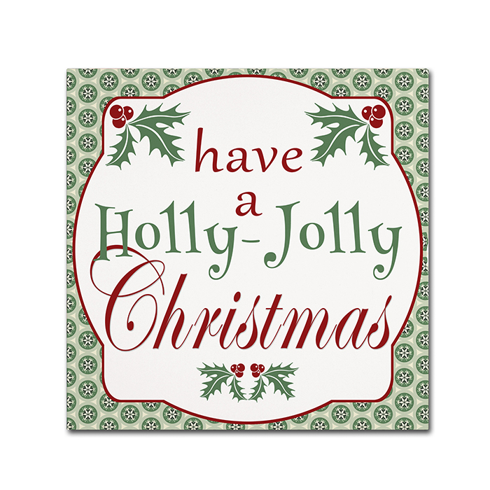 Jennifer Nilsson 'Holly Jolly Christmas' Huge Canvas Art 35 X 35