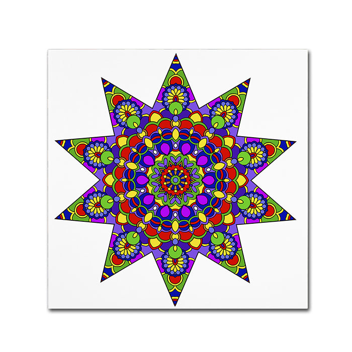 Kathy G. Ahrens 'Being Silly Mandala Colored' Huge Canvas Art 35 X 35